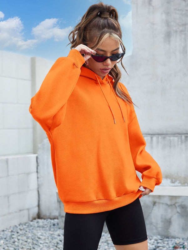 Ezwear sudadera informal con capucha y estampado de lema en azul marino para otono e invierno