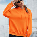 Ezwear sudadera informal con capucha y estampado de lema en azul marino para otono e invierno