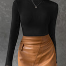 Essnce Jersey cuello alto tejido de canale