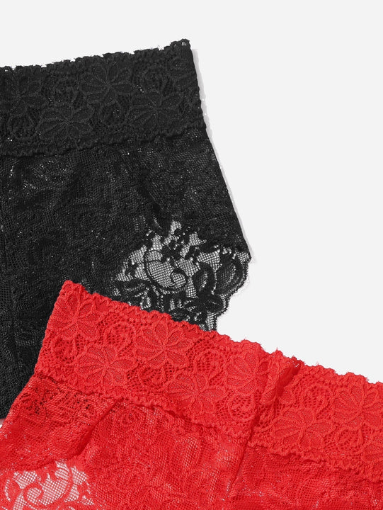 3 piezas set bragas con encaje floral