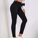 EZwear Pantalones ajustados simples y casuales de color liso para mujer, para primavera y verano