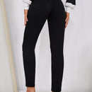 EZwear Pantalones ajustados simples y casuales de color liso para mujer, para primavera y verano