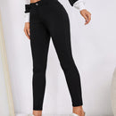 EZwear Pantalones ajustados simples y casuales de color liso para mujer, para primavera y verano