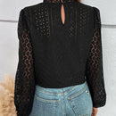 Frenchy Top con encaje de manga farol
