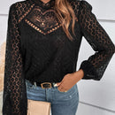 Frenchy Top con encaje de manga farol