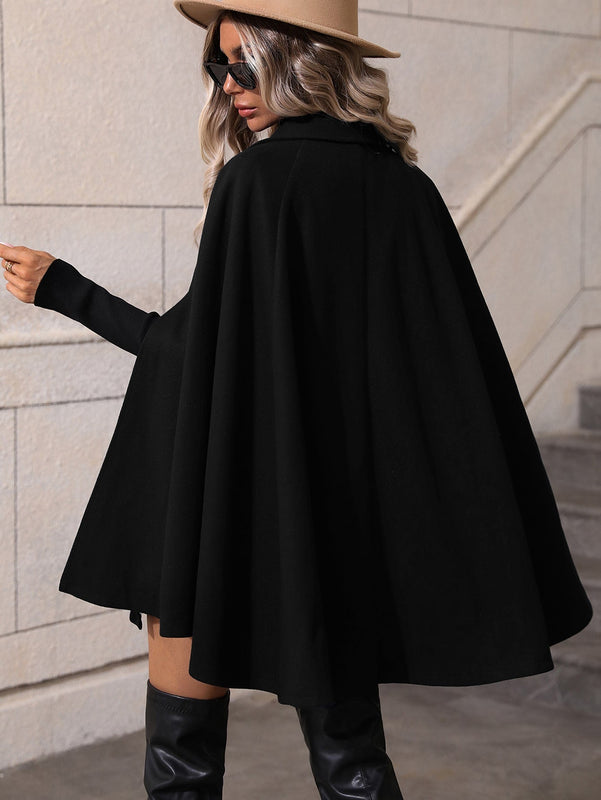Clasi abrigo suelto con doble botonadura de moda para mujer en otono