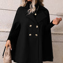 Clasi abrigo suelto con doble botonadura de moda para mujer en otono