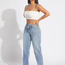 SXY Jeans de ajuste mom cintura escalonada