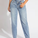 SXY Jeans de ajuste mom cintura escalonada