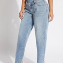 SXY Jeans de ajuste mom cintura escalonada