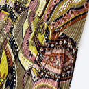 Rusttydustty Vestido con estampado de cintura fruncido de cuello con cordon de manga farol bajo con fruncido