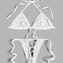ROMWE Anime Set de lenceria con estampado de figura halter con cordon lateral