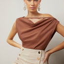 BIZwear Top de cuello asimetrico ropa de trabajo