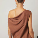 BIZwear Top de cuello asimetrico ropa de trabajo