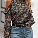 LUNE Blusa con estampado floral de hombros descubiertos