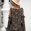 LUNE Blusa con estampado floral de hombros descubiertos