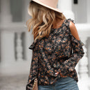 LUNE Blusa con estampado floral de hombros descubiertos