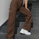 Jeans desgarro de talle alto bolsillo con solapa occidental