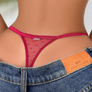 Tangas con bordado floral de malla con diseno de lazo