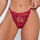 Tangas con bordado floral de malla con diseno de lazo