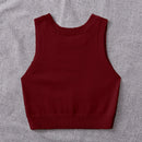 EZwear Chaleco de punto unicolor tejido de canale