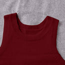 EZwear Chaleco de punto unicolor tejido de canale