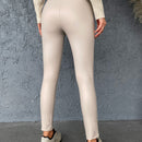 Pantalones ajustados de talle alto pu