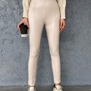 Pantalones ajustados de talle alto pu