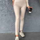 Pantalones ajustados de talle alto pu