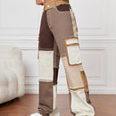 Jeans con estampado de retazo ribete crudo