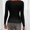 Clasi Jersey de cuello barco tejido de canale