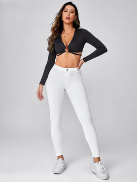 Essnce Pantalones ajustados casuales y simples de una sola pieza para mujeres de primavera y verano