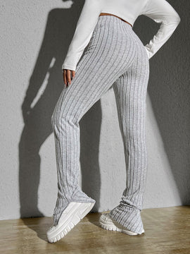 Pantalones tejido de canale bajo con abertura