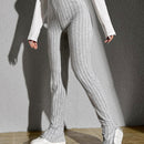 Pantalones tejido de canale bajo con abertura