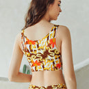 Set de lenceria con estampado tropical & de letra invisible microfibra