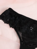 Lenceria De Encaje Floral De Tanga