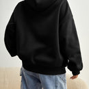 Ezwear sudadera informal con capucha y bolsillo con estampado de letras, para otono/invierno