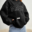 Ezwear sudadera informal con capucha y bolsillo con estampado de letras, para otono/invierno