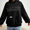 Ezwear sudadera informal con capucha y bolsillo con estampado de letras, para otono/invierno