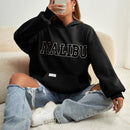 Ezwear sudadera informal con capucha y bolsillo con estampado de letras, para otono/invierno