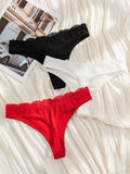 Underwear&sleepwear basics conjunto de 3 bragas de encaje de contraste