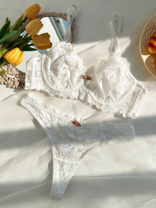 Set de lenceria con aro con encaje floral