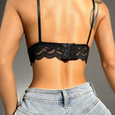 Lenceria De Encaje Floral Con Ribetes De Borde De Concha Bralette