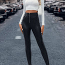 Prive Pantalones ajustados con cremallera PU