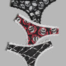 ROMWE Goth 3 piezas Set bragas estampado de craneo
