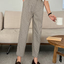 Dazy pantalones con estampado de cuadros con detalle plegado y bolsillo lateral inclinado
