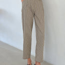 Dazy pantalones con estampado de cuadros con detalle plegado y bolsillo lateral inclinado