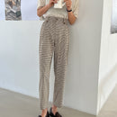 Dazy pantalones con estampado de cuadros con detalle plegado y bolsillo lateral inclinado