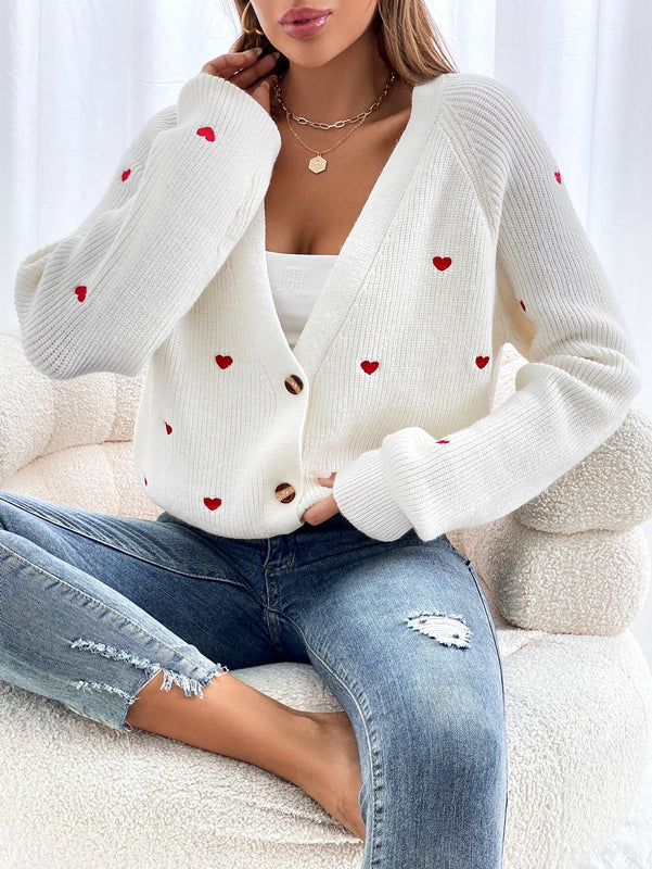 Frenchy cardigan con botones de corte casual y rayas para mujer, para otono/invierno