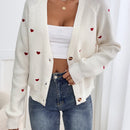 Frenchy cardigan con botones de corte casual y rayas para mujer, para otono/invierno